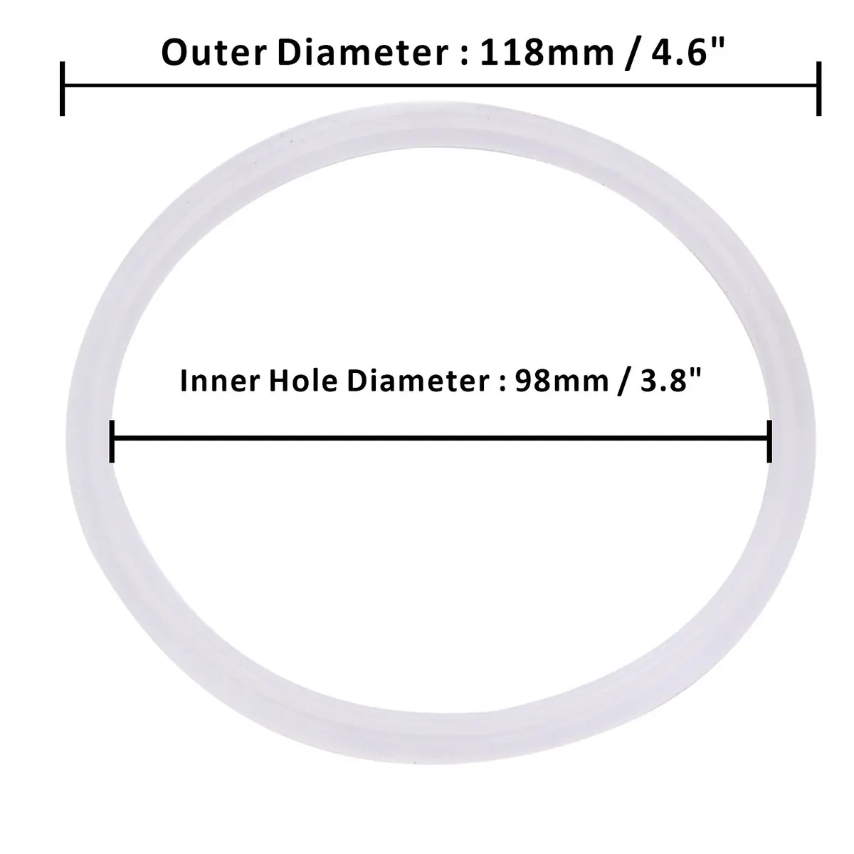 DERNORD Silicone Gasket Tri-clover (Tri-clamp) O-Ring 4 Inch Pack of 5 | Food Grade Silicone Rubber Seal - view 4