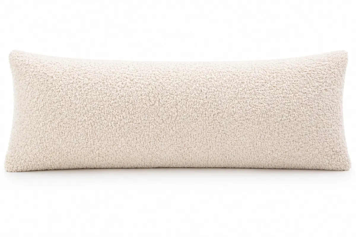 Reafort Sherpa Body Pillow Cover 21"x54" | Ultra Soft Plush Zipper Closure (Cream) - view 3