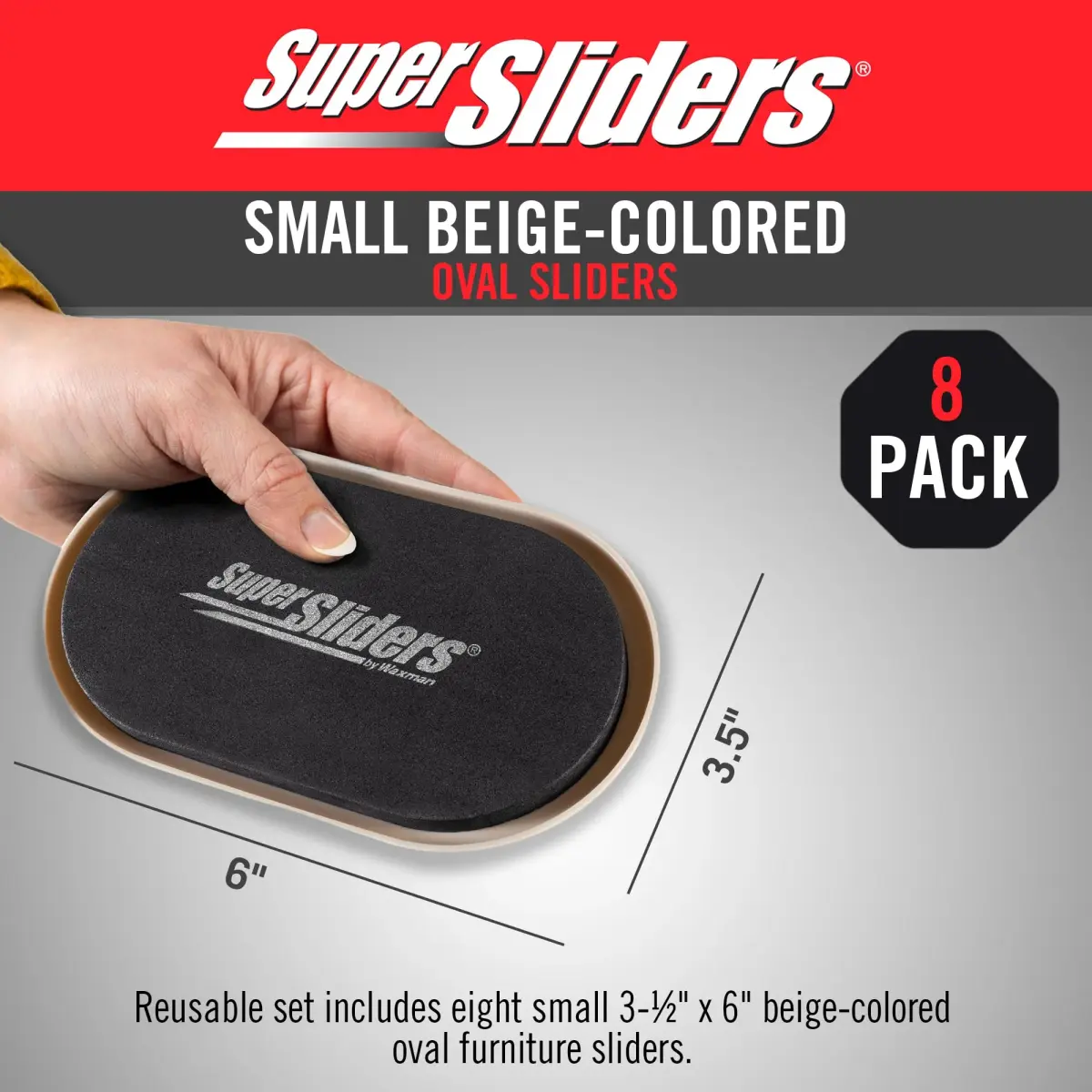 Super Sliders Reusable XL Heavy Furniture Moving Sliders 23cm x 14.6cm (9.5" x 5.75") | For Carpet, Hardwood, Tile & Linoleum - view 8