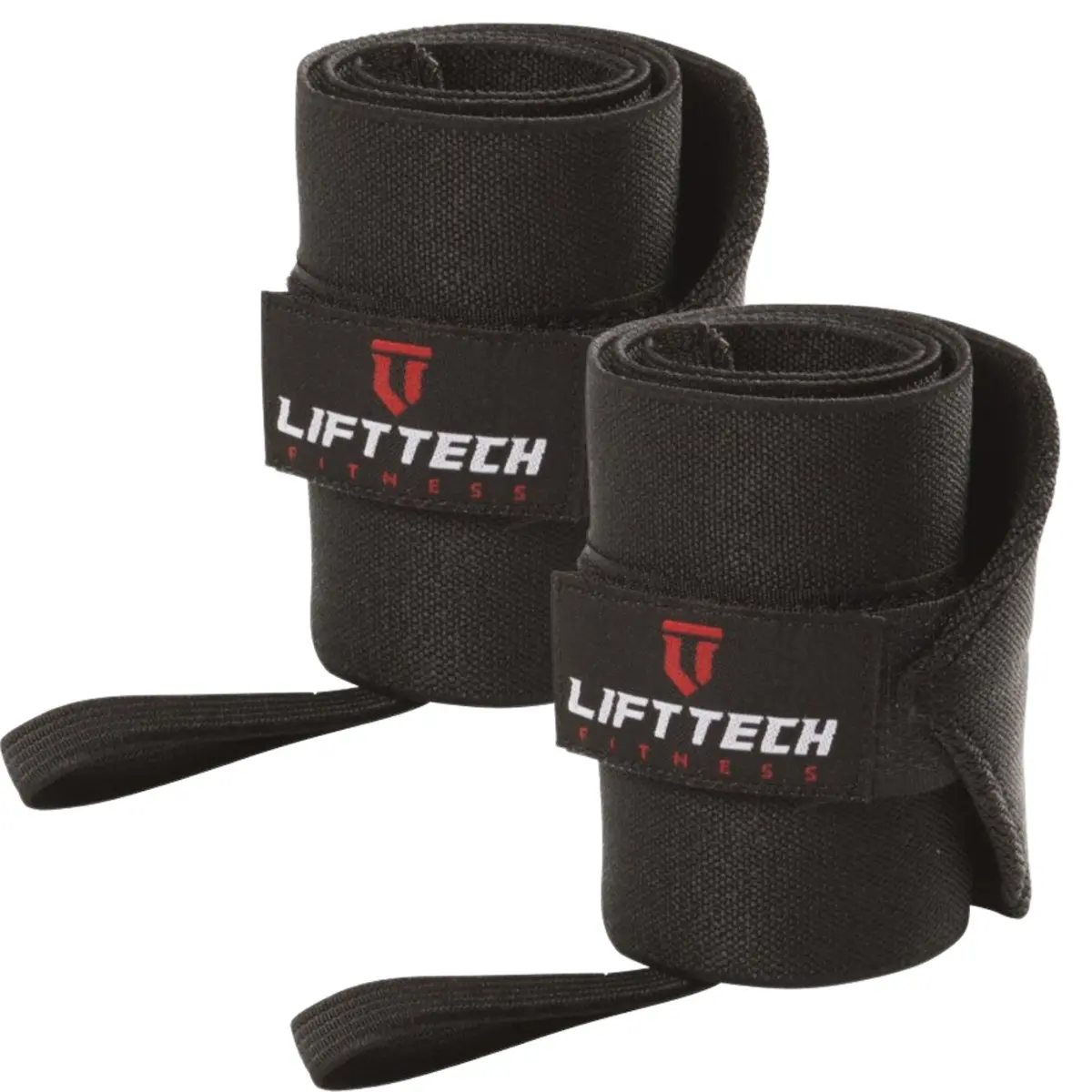 Lift Tech Fitness PRO 20'' Lifting Wrist Wraps | Black Support for Heavy Lifting & Powerlifting - main product image