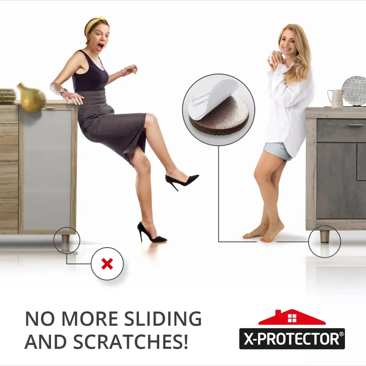 X-Protector Non Slip Furniture Pads 36 pcs 1 inch (2.54 cm) Round | Protects Floors from Scratches - view 6