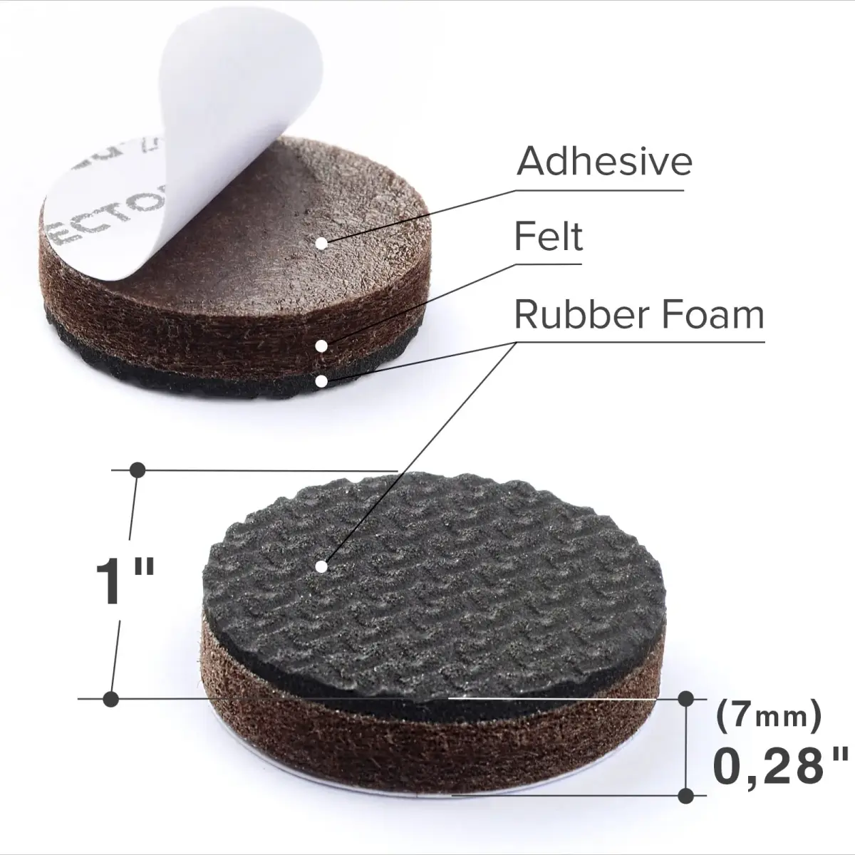 X-Protector Non Slip Furniture Pads 36 pcs 1 inch (2.54 cm) Round | Protects Floors from Scratches - view 3