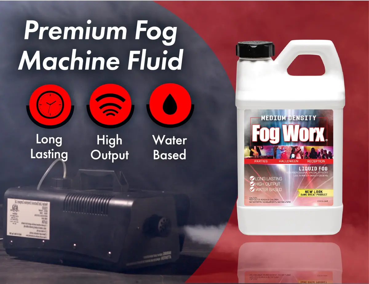 Fog Worx Fog Juice 1.89 L (64 oz) | Premium Water-Based Fog Machine Fluid for Medium Density Fog - view 3