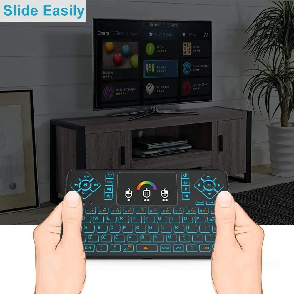 Dupad story Q9 Mini Wireless Keyboard with Touchpad | Colorful Backlit Compact Rechargeable Keyboard for PC, Android TV, Raspberry Pi, Windows - view 4