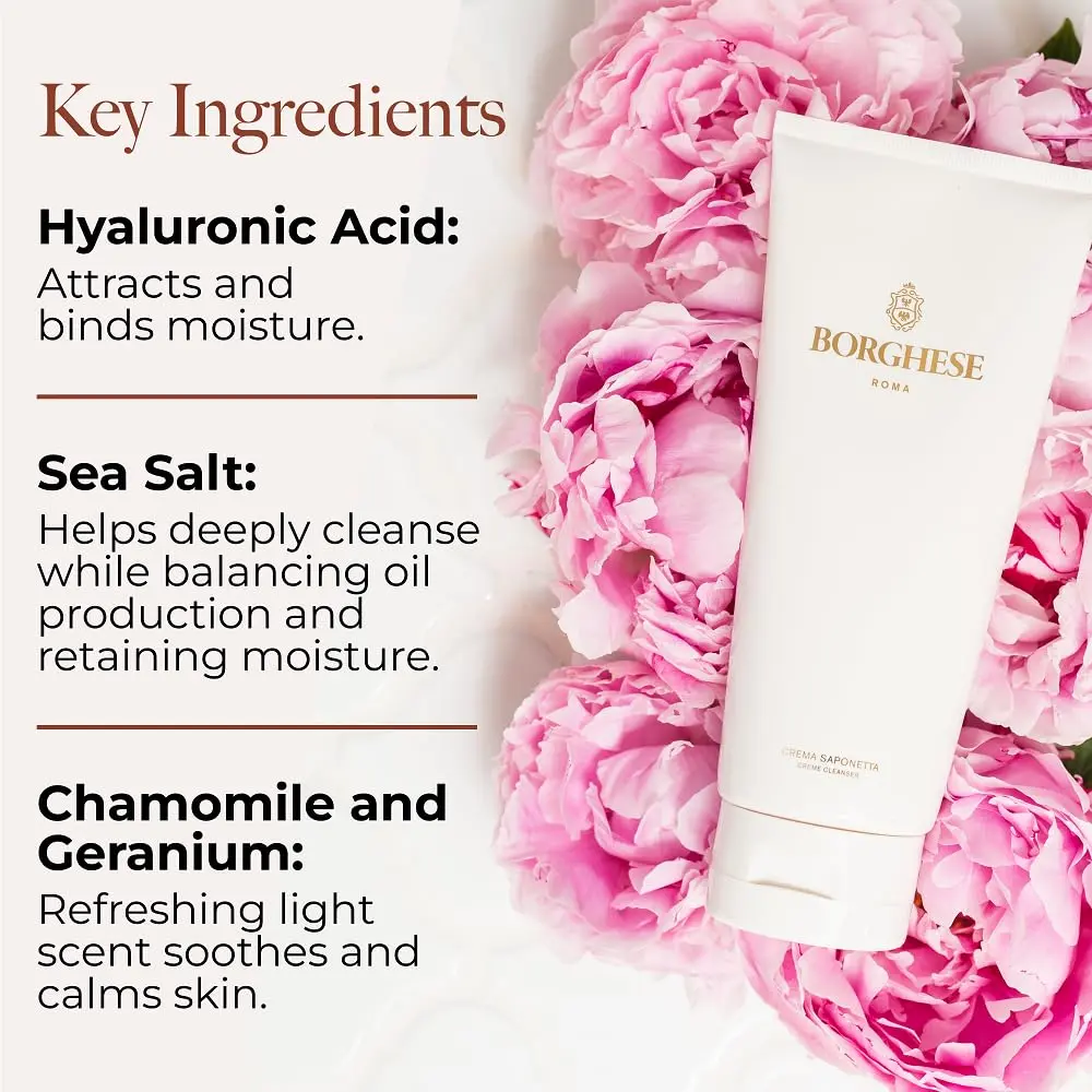 Borghese Crema Saponetta Gentle Pore Facial Cleanser 197ml (6.7 Fl Oz) | Hydrating Cleanse for Soft, Supple Skin - view 6