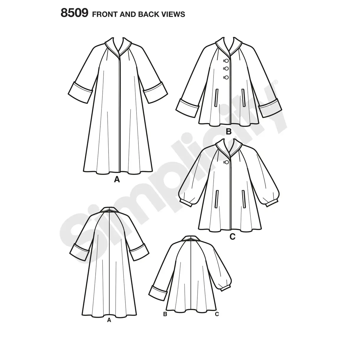 Simplicity Vintage Misses' Coat or Jacket Pattern, H5 (6-8-10-12-14) | Classic Sewing Pattern for Women - view 6