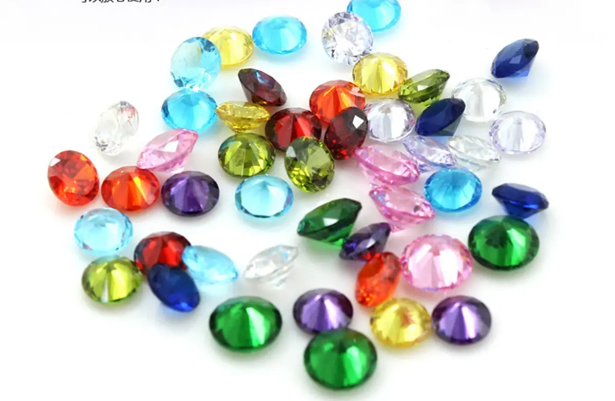 Beffy 96Pcs 5mm Round Acrylic Birthstones for Floating Memory Lockets | Colorful Zodiac Symbols - view 2