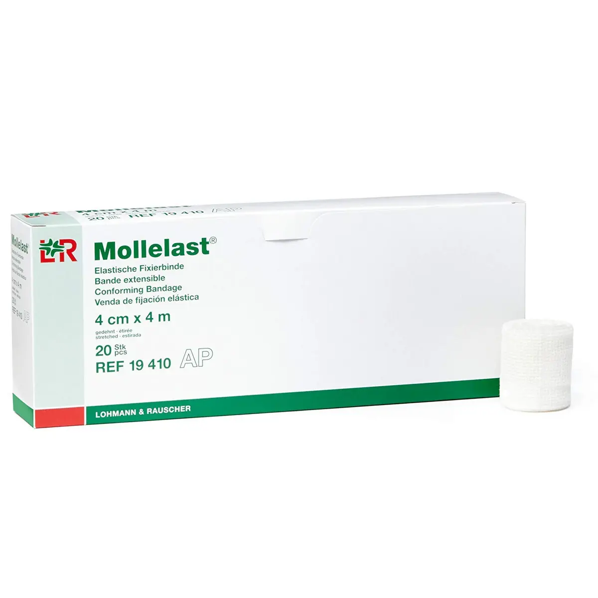 Lohmann & Rauscher Mollelast 4cm x 4m | Conforming Open-Weave Gauze Bandage for Wound Care - view 2