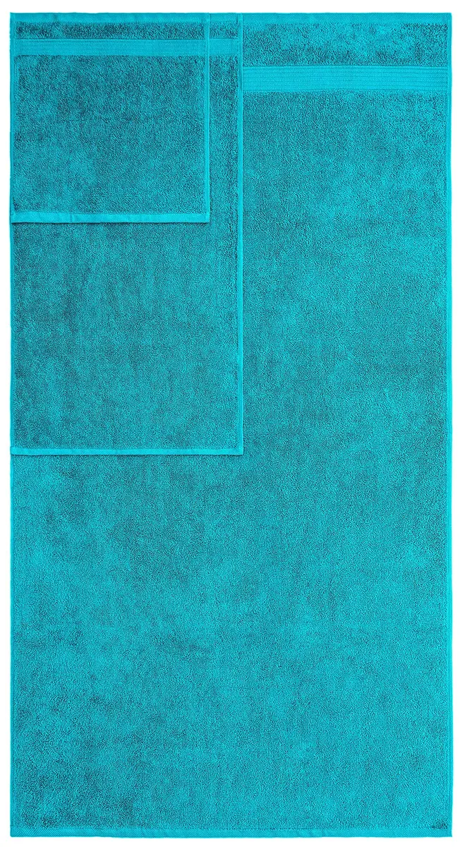 American Veteran Towel 6 Piece Set | 600 GSM Turkish Cotton Bath & Hand Towels Aqua Blue - view 3