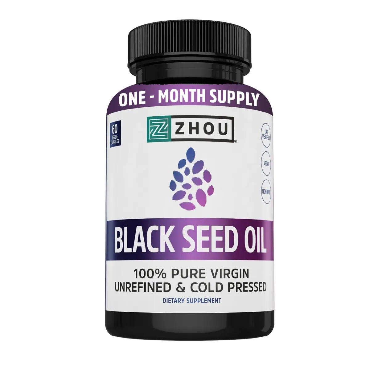 ZHOU Black Seed Oil Capsules 60 Count (Pack of 1) | Immune & Digestive Support with Thymoquinone - main product image