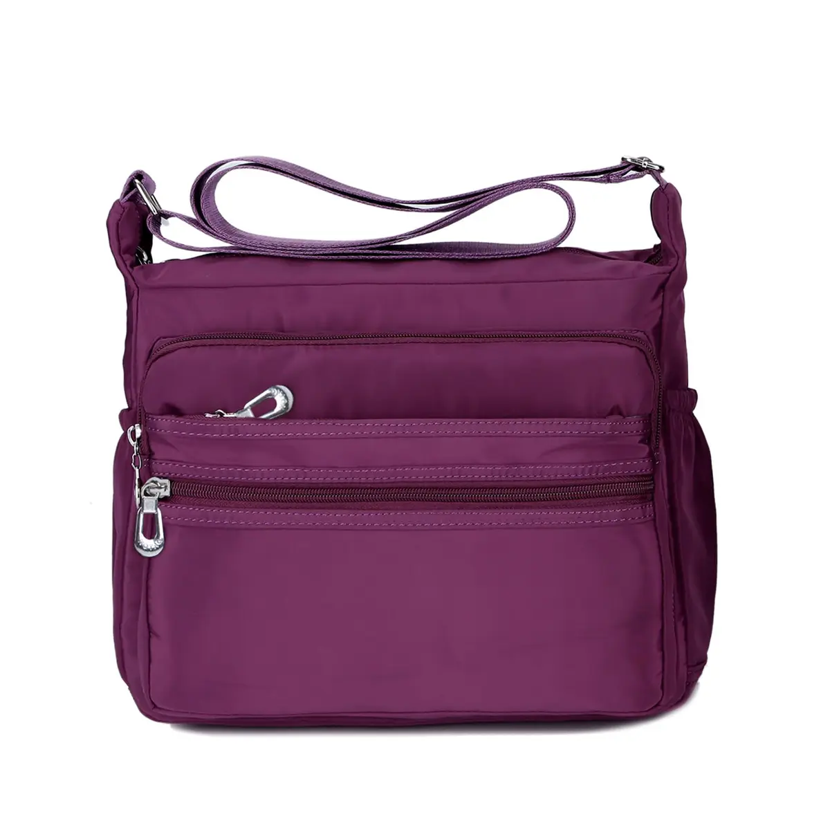 NOTAG Purple Nylon Crossbody Bag for Women, Large 31cm (12.2 inches) | Water Resistant Shoulder Bag with Adjustable Strap - main product image