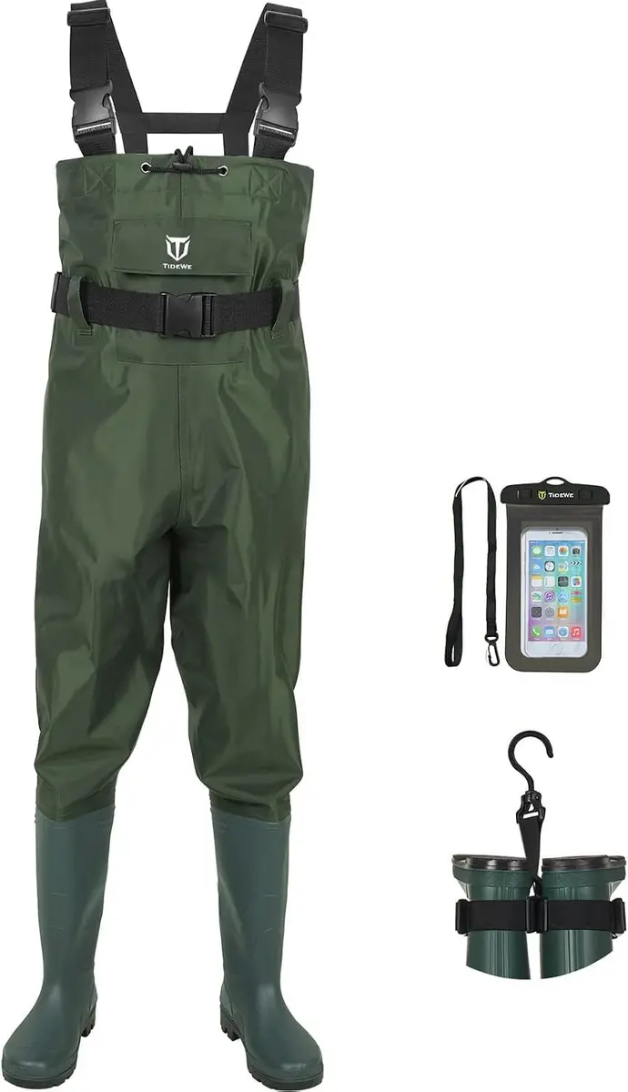 TIDEWE Chest Waders for Men Women Waterproof Fishing Waders GN M14 | Durable 420D Nylon & PVC, Lightweight & Comfortable (70-120 chars) - main product image