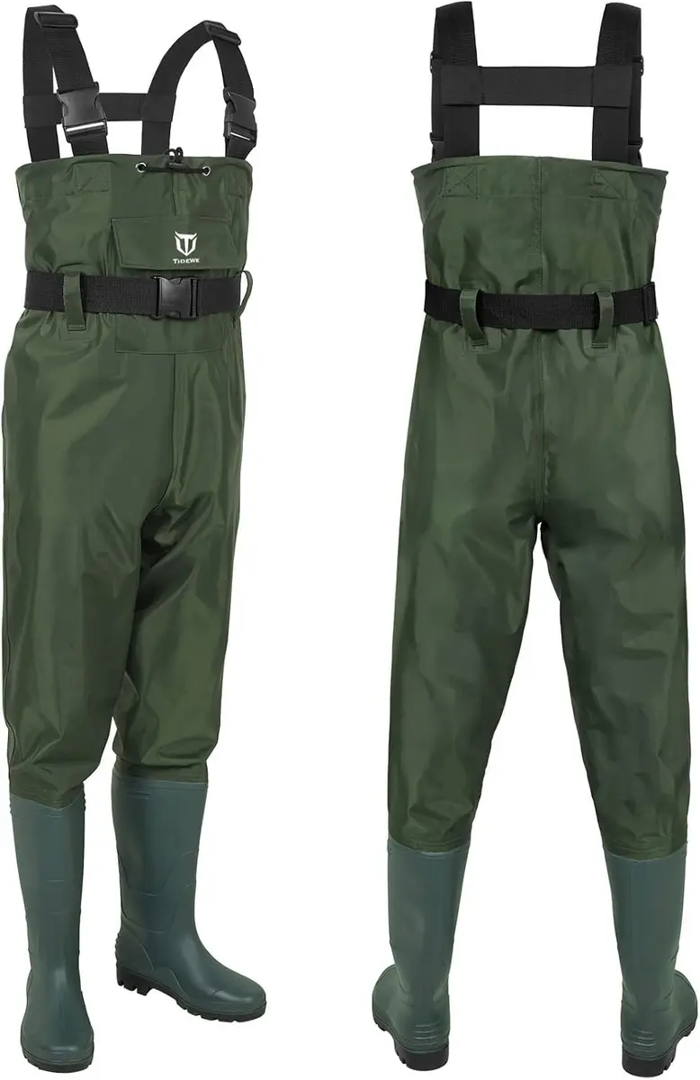 TIDEWE Chest Waders for Men Women Waterproof Fishing Waders GN M14 | Durable 420D Nylon & PVC, Lightweight & Comfortable (70-120 chars) - view 2