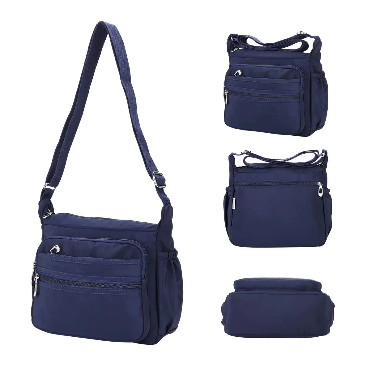 NOTAG Waterproof Crossbody Bag for Women - Small Size Navy Blue | Lightweight Nylon Shoulder Purse with Multiple Pockets - view 8