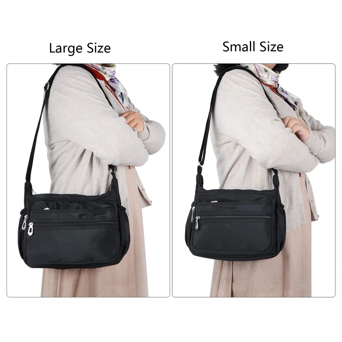 NOTAG Waterproof Crossbody Bag for Women - Small Size Navy Blue | Lightweight Nylon Shoulder Purse with Multiple Pockets - view 2