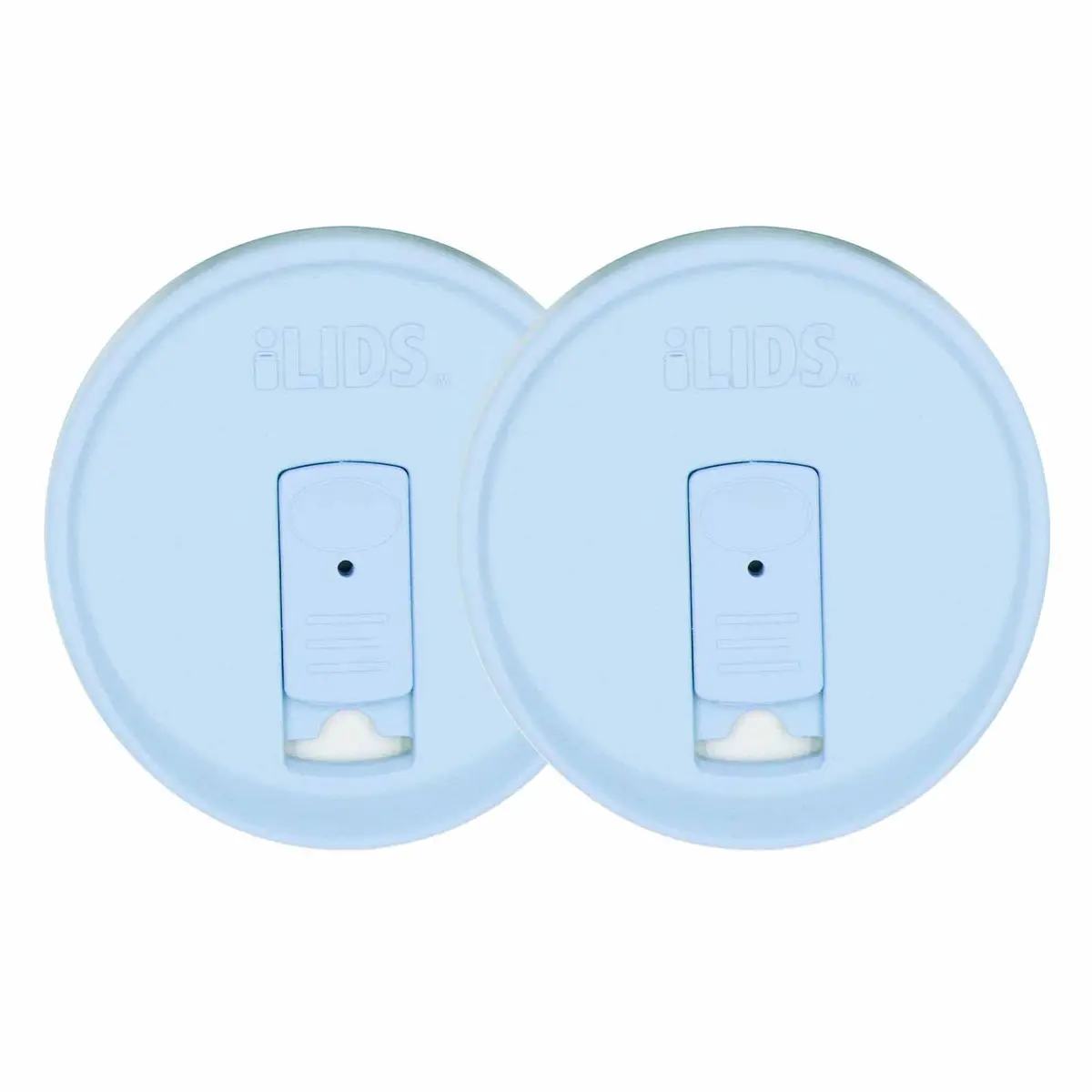 iLIDS Mason Jar Drink Lid, Wide Mouth, Sky Blue, 2 Pack | Spill-Resistant BPA-Free USA Made - main product image