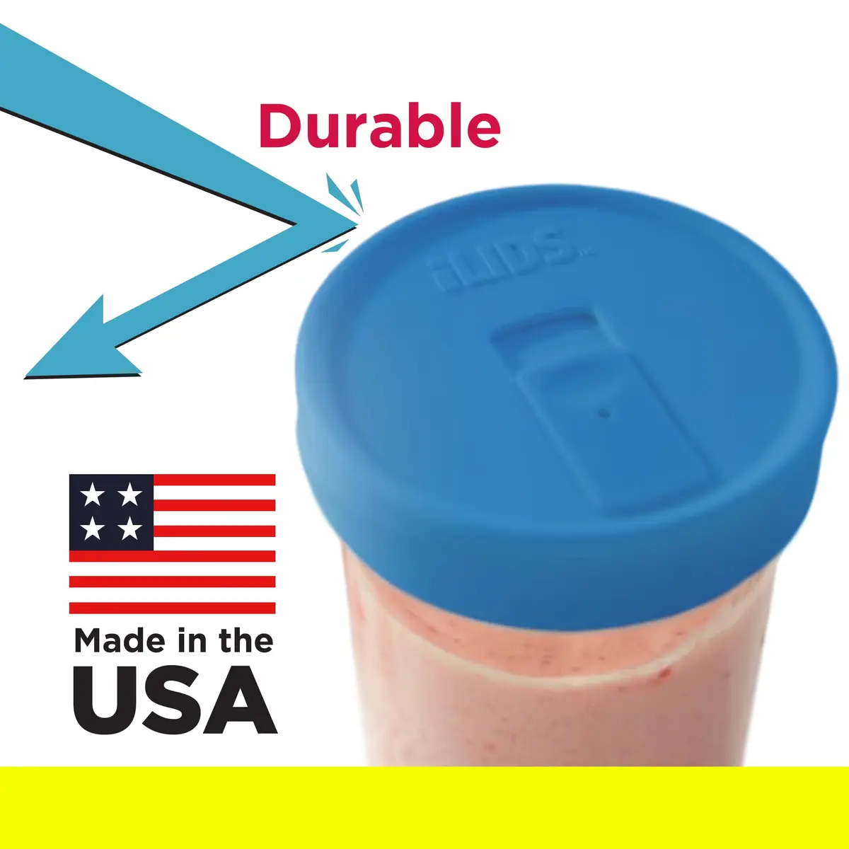 iLIDS Mason Jar Drink Lid, Wide Mouth, Sky Blue, 2 Pack | Spill-Resistant BPA-Free USA Made - view 6
