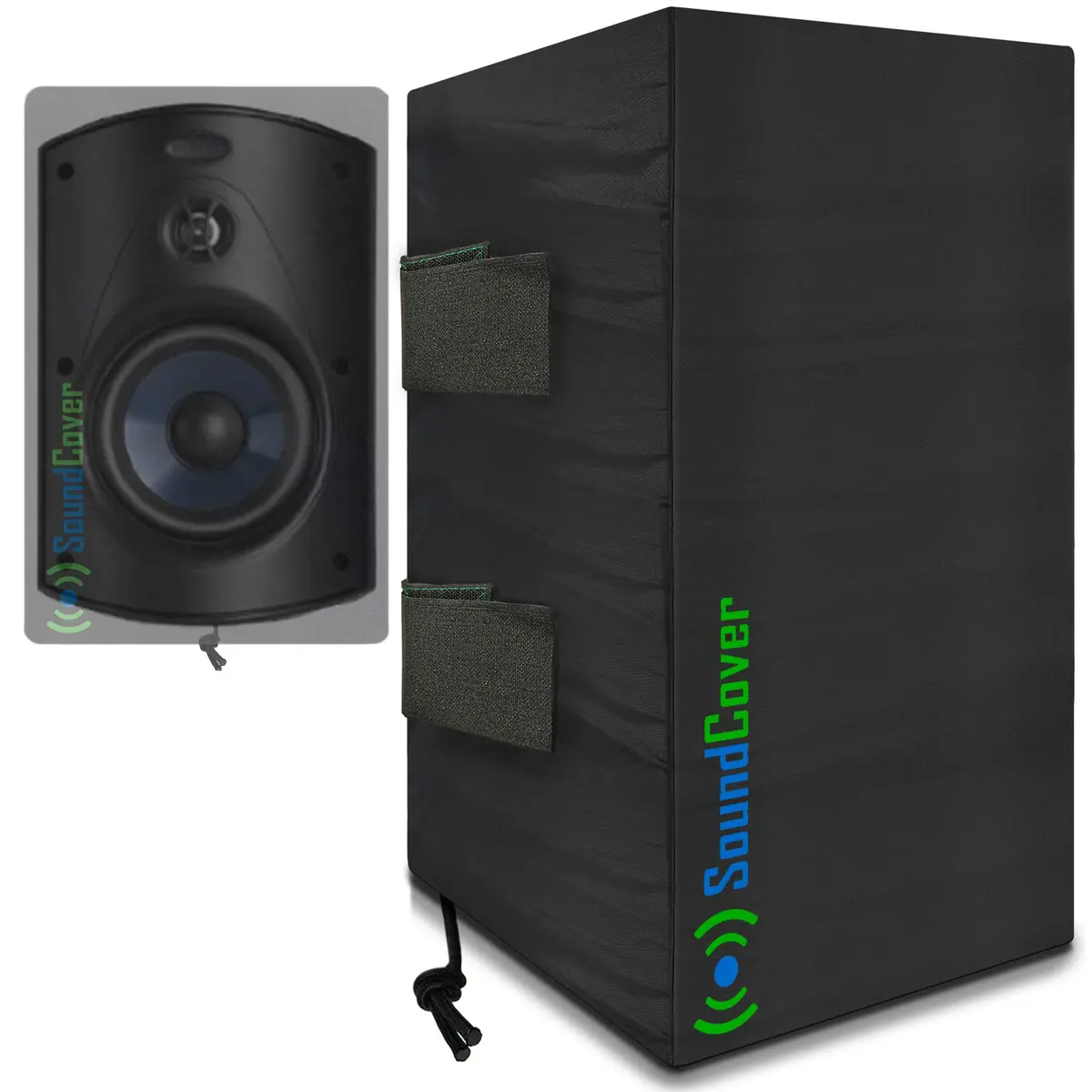 SoundCover Outdoor Speaker Covers for C-Bracket Mounts | UV50+ Water-Resistant Compact Set of 2 (10.4"H x 6.7"W x 8.3"D) - main product image
