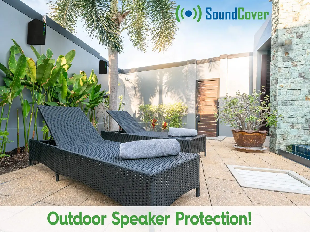 SoundCover Outdoor Speaker Covers for C-Bracket Mounts | UV50+ Water-Resistant Compact Set of 2 (10.4"H x 6.7"W x 8.3"D) - view 5