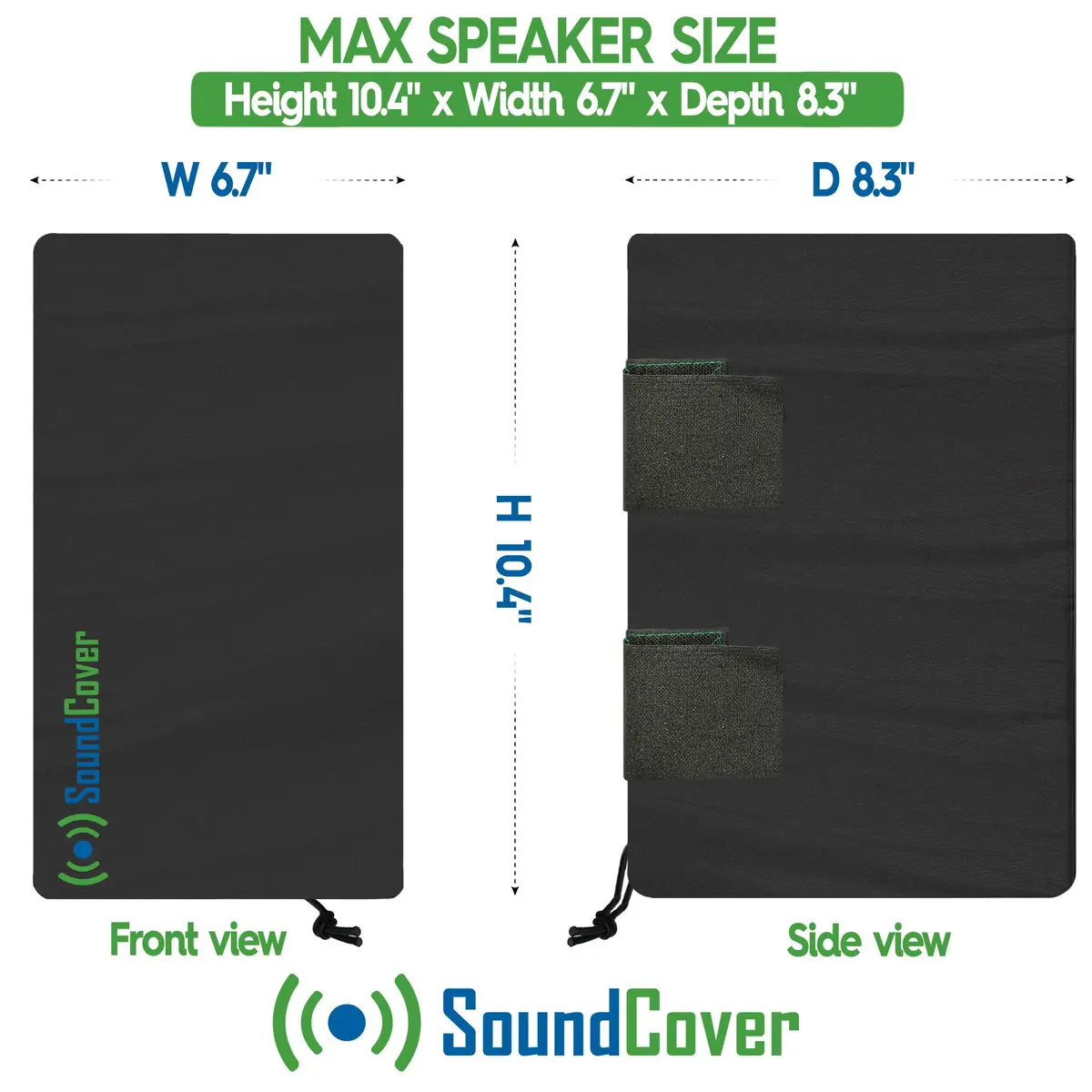 SoundCover Outdoor Speaker Covers for C-Bracket Mounts | UV50+ Water-Resistant Compact Set of 2 (10.4"H x 6.7"W x 8.3"D) - view 2