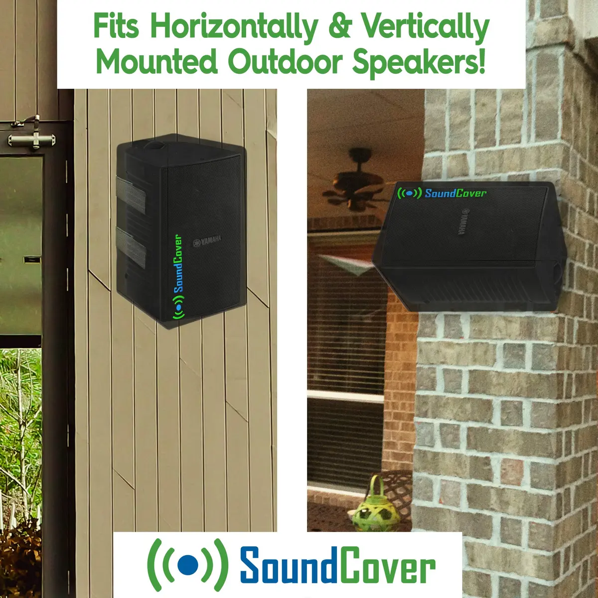 SoundCover Medium Outdoor Speaker Covers | UV50+ Water-Resistant 210T Polyester (13.6"H x 7.9"W x 8.9"D) | Set of 2 - view 4