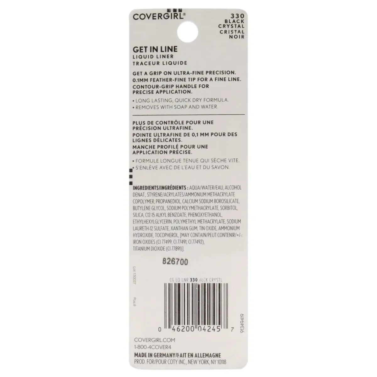 COVERGIRL Get In Line Liquid Eyeliner, Black Crystal | Ultra Fine 0.1mm Tip for Precise Wing (70-120 chars) - view 2