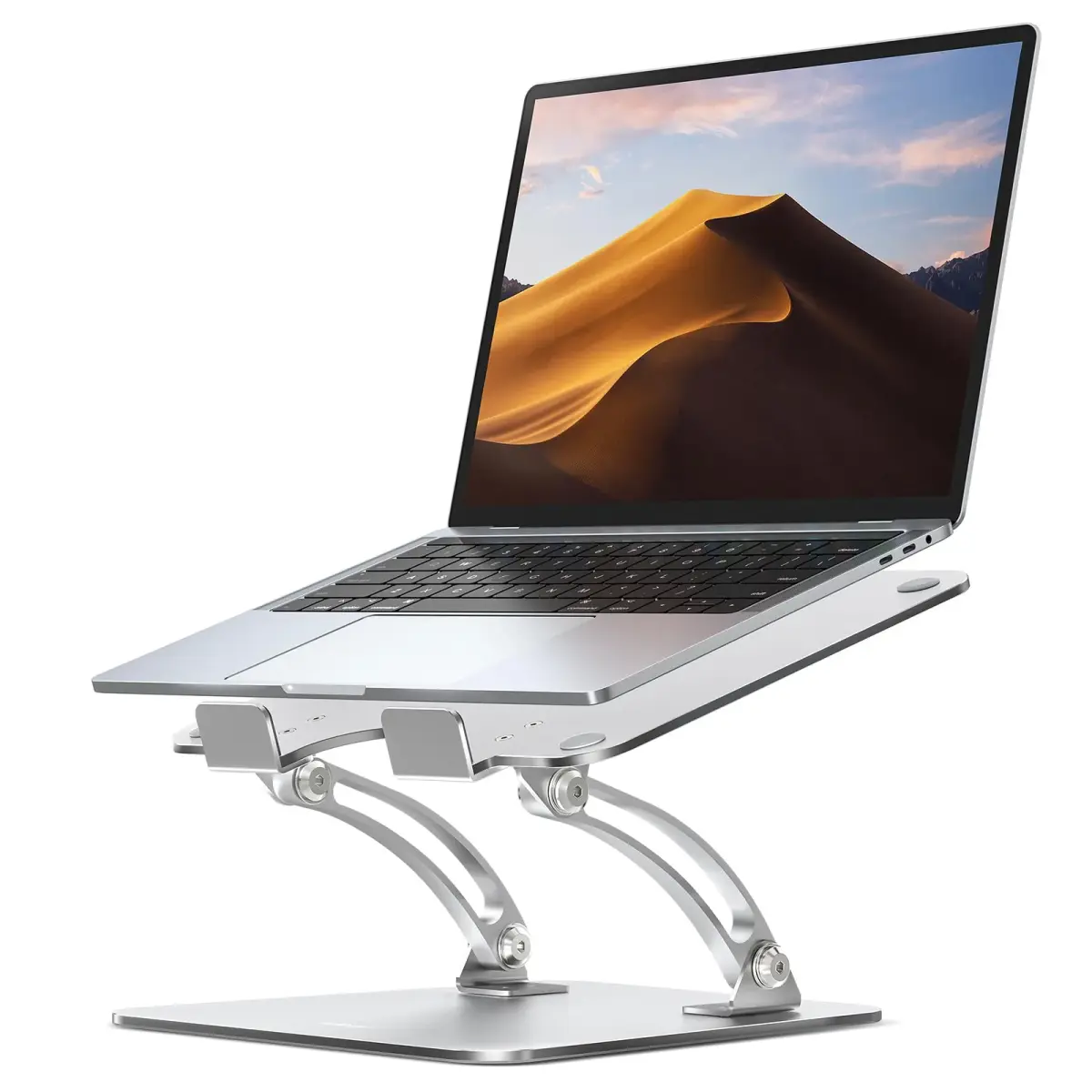 Nulaxy Ergonomic Adjustable Laptop Stand for Desk, Dual Foldable Computer Riser with Advanced Heat-Vent, Heavy-Duty Portable Notebook Holder for Posture Correction, Compatible with Mac 10-16" Laptops - main product image