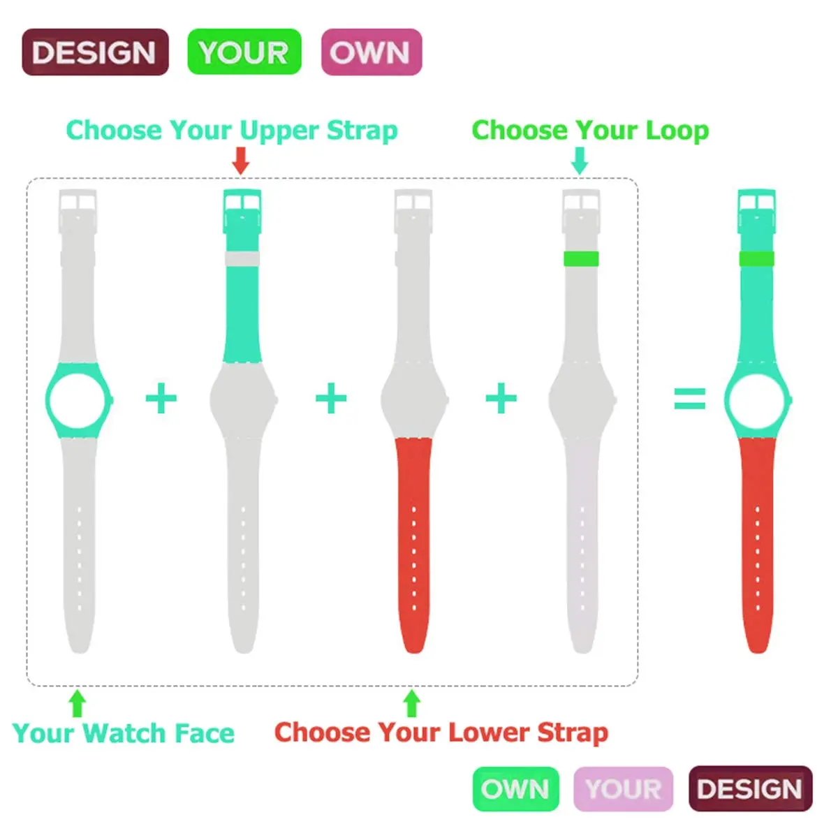 GREENOLIVE Replacement Silicone Watch Strap for Swatch 17mm Translucent | Lightweight & Waterproof - view 5