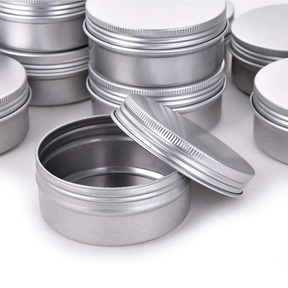 Hulless 12 Pack 1 Ounce (30 ml) Aluminum Tin Jars with Screw Lids | Refillable Cosmetic Containers - view 4