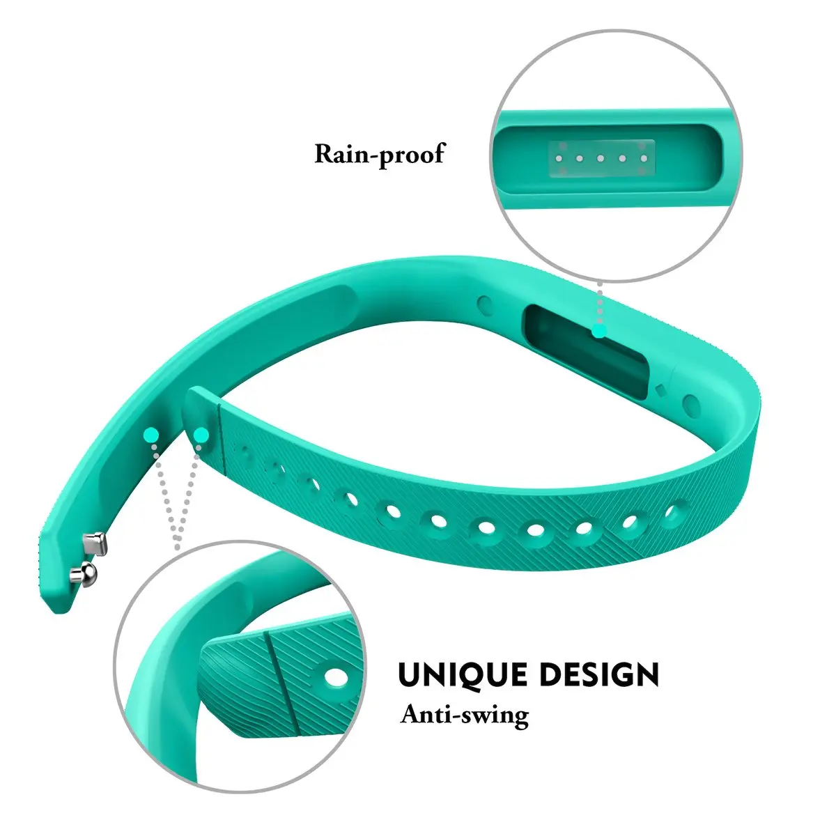 AIUNIT Compatible Flex 2 Band | Small Adjustable Sport Wristband in Teal - view 3