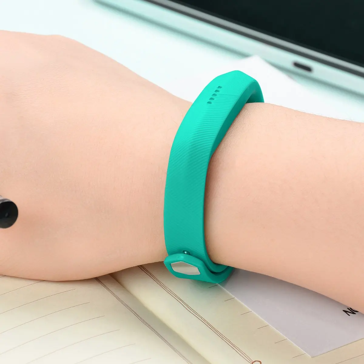 AIUNIT Compatible Flex 2 Band | Small Adjustable Sport Wristband in Teal - view 4