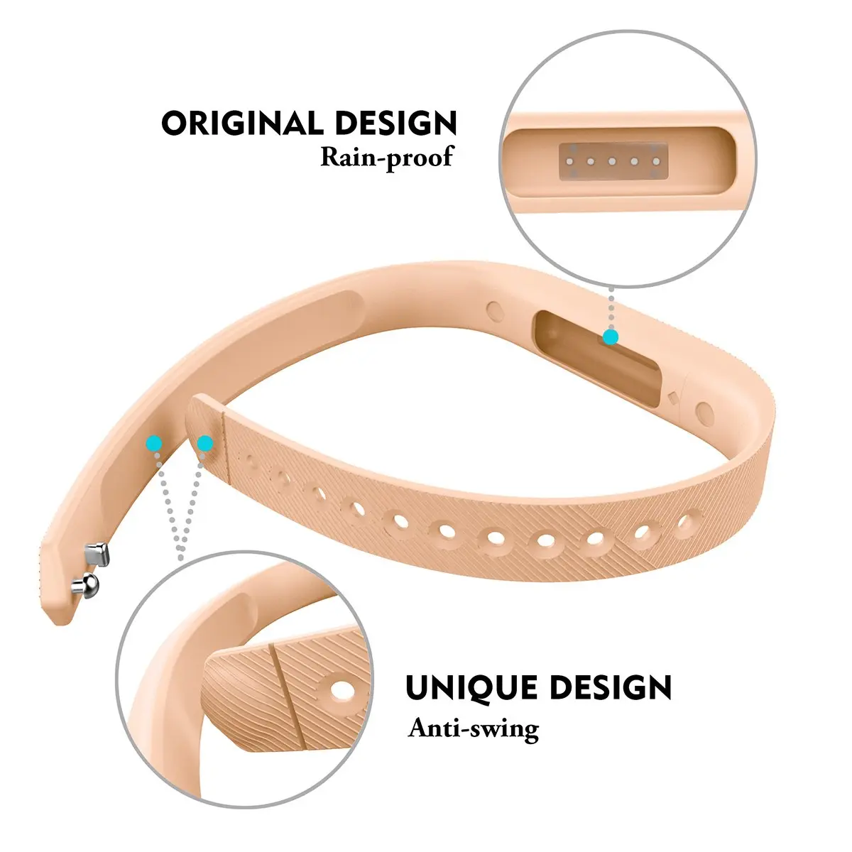 AIUNIT Pink Watch Band Small | Adjustable Sport Fitness Wristband for Flex 2 - view 3