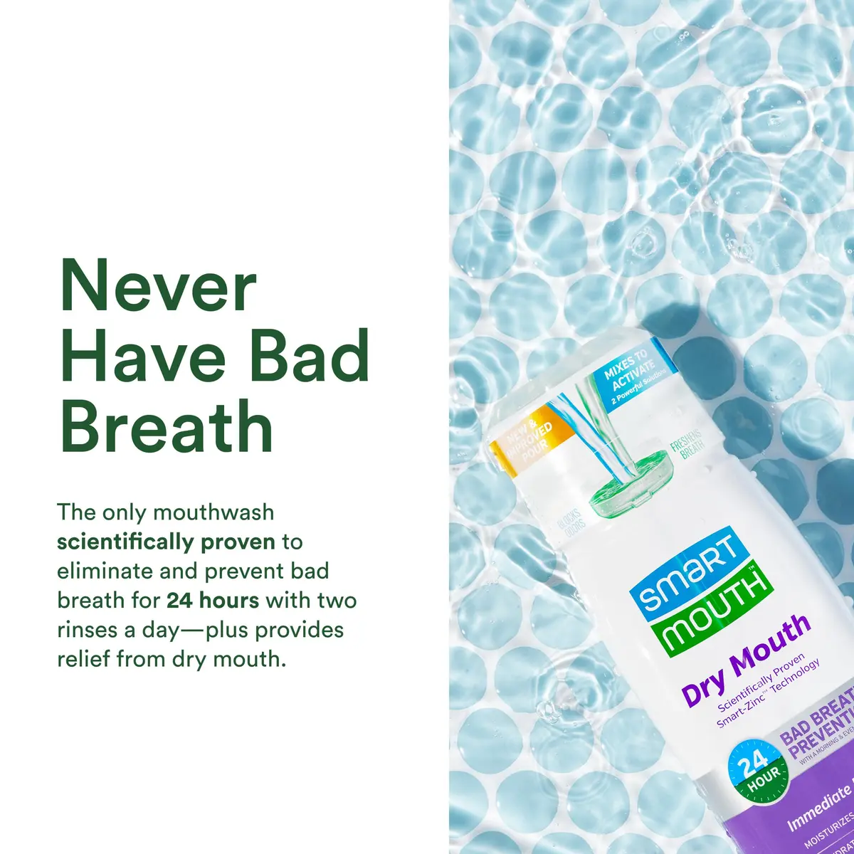 SmartMouth Dry Mouth Zinc Activated Mouthwash, Mint, 16 fl oz (473 ml) | Moisturizes & Eliminates Bad Breath - view 5