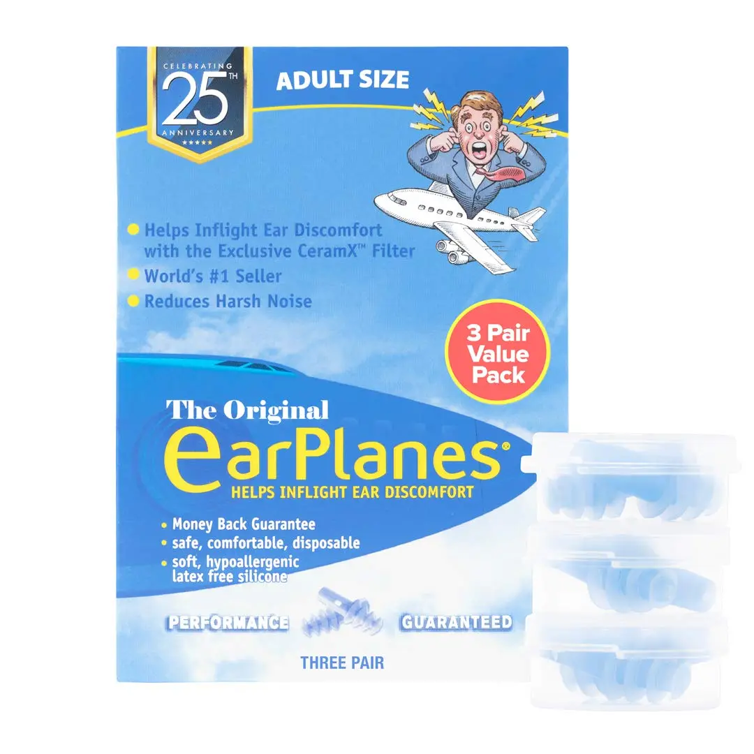 Earplanes Super Soft Adult Ear Plugs for Air Travel | Regulates Cabin Pressure & Noise Reduction - view 4