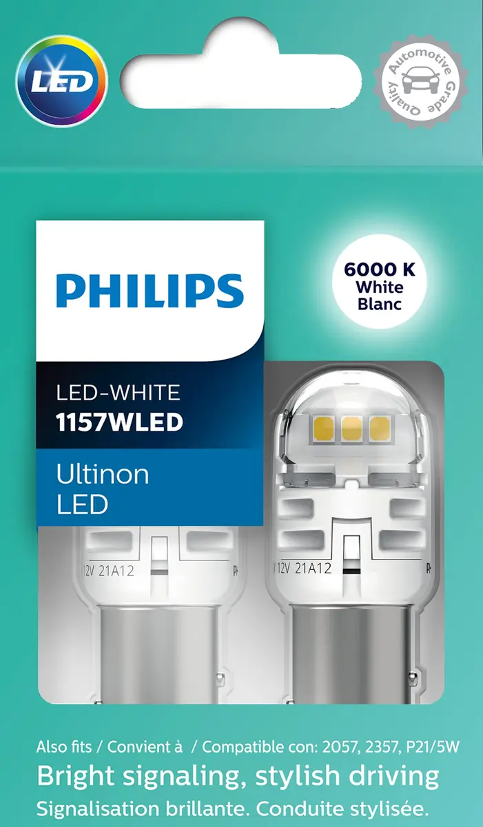 Philips Ultinon LED Red 1157RLED Bulb (2-Pack) | Intense Red Signaling for Cars - view 2