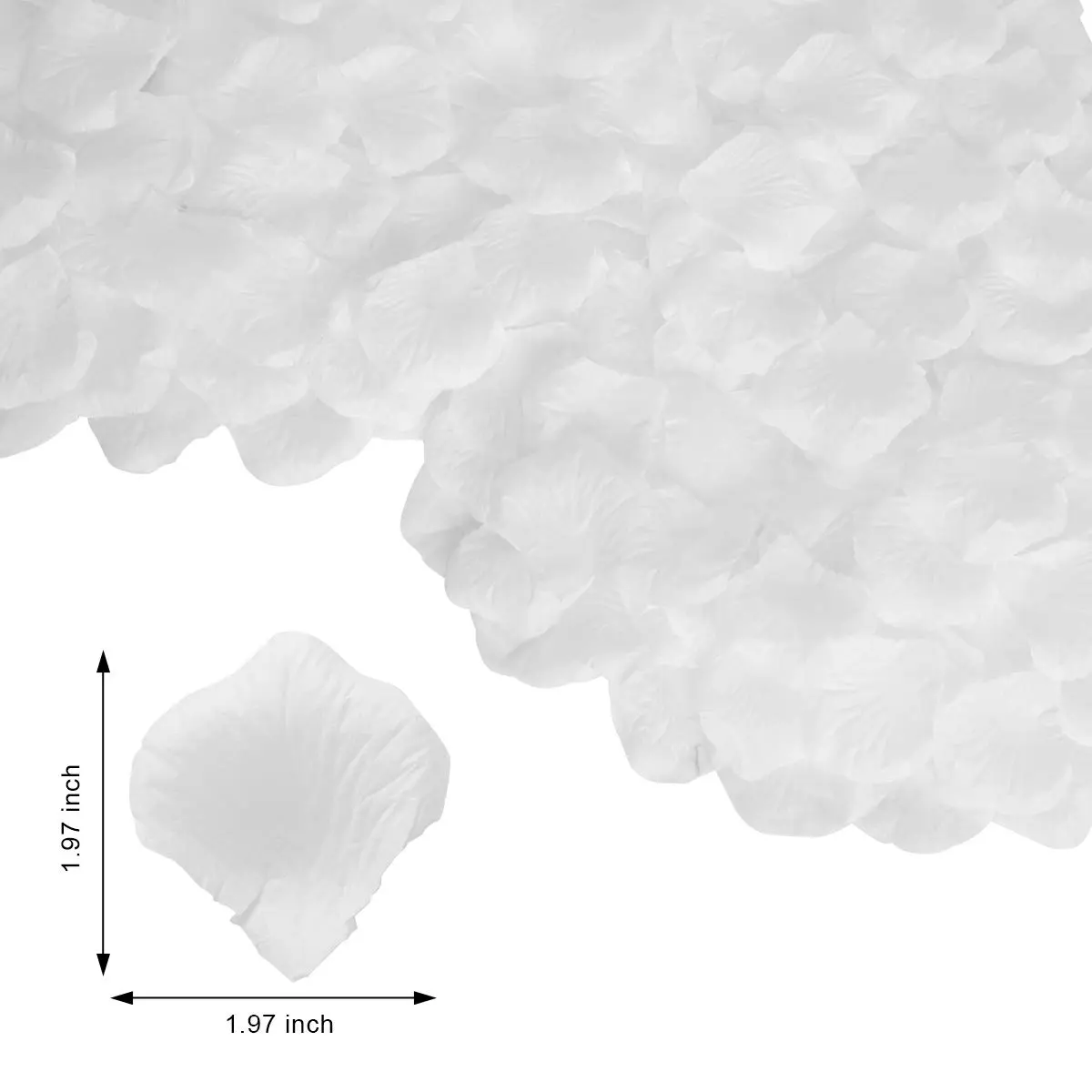 BESKIT Artificial Fake Rose Petals, Silk Flowers Petals, 3000 PCS, White | Reusable, Realistic Wedding Decor - view 2