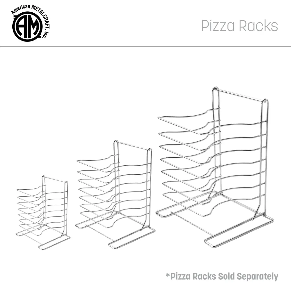 American Metalcraft 19107 Pizza Rack - 7-Tier, Chrome Steel - Wall Mount or Freestanding, 15"H x 10"W x 12"L - view 6
