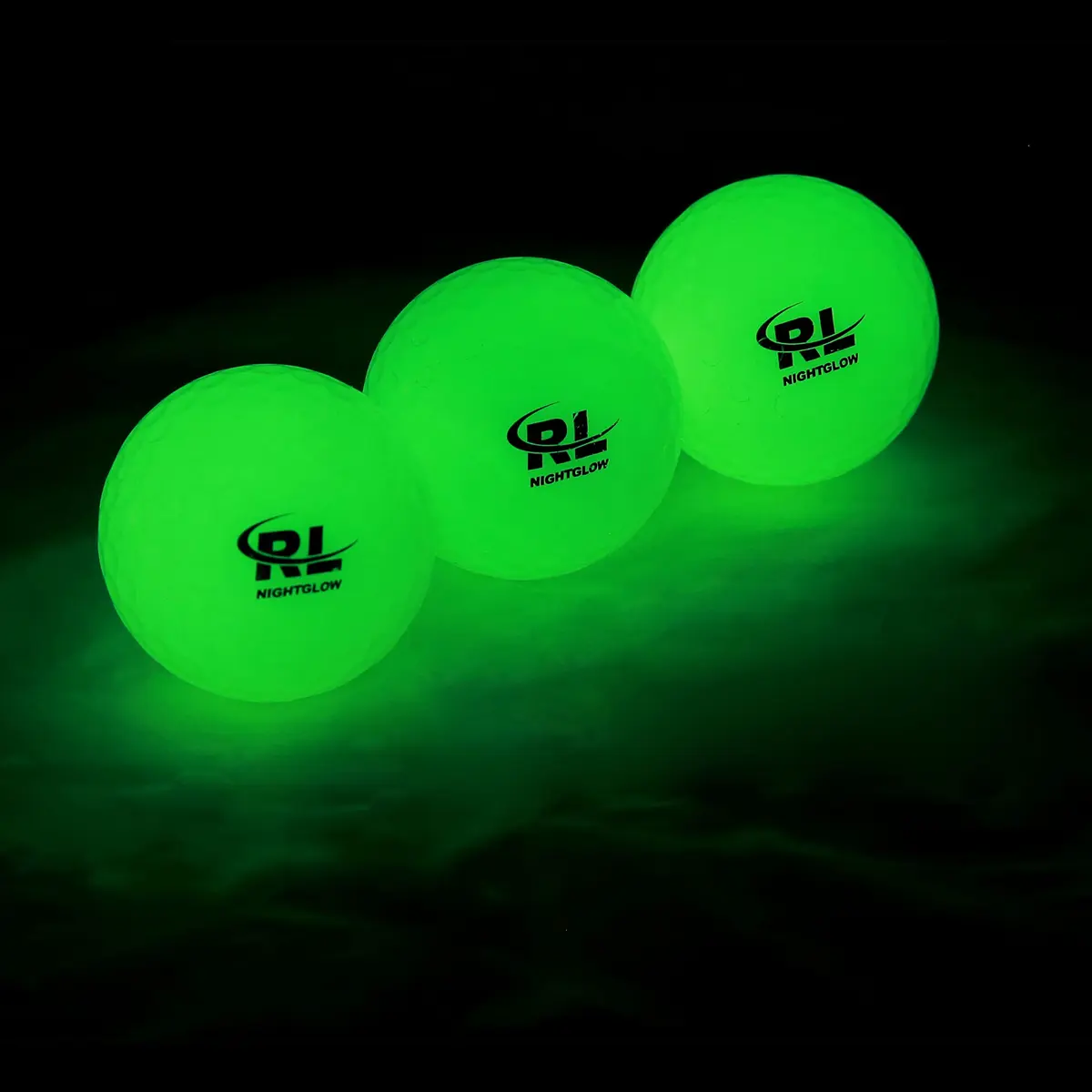 R&L Glow Golf Balls for Night Sports - 3 Pack with UV Flashlight | Play Golf After Dark - main product image