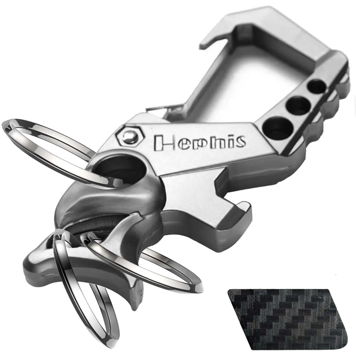 Hephis Heavy Duty Skull Metal Key Organizer,Multitool Keychain for Men | Durable Zinc Alloy, Skull Design, Multi-Function - main product image