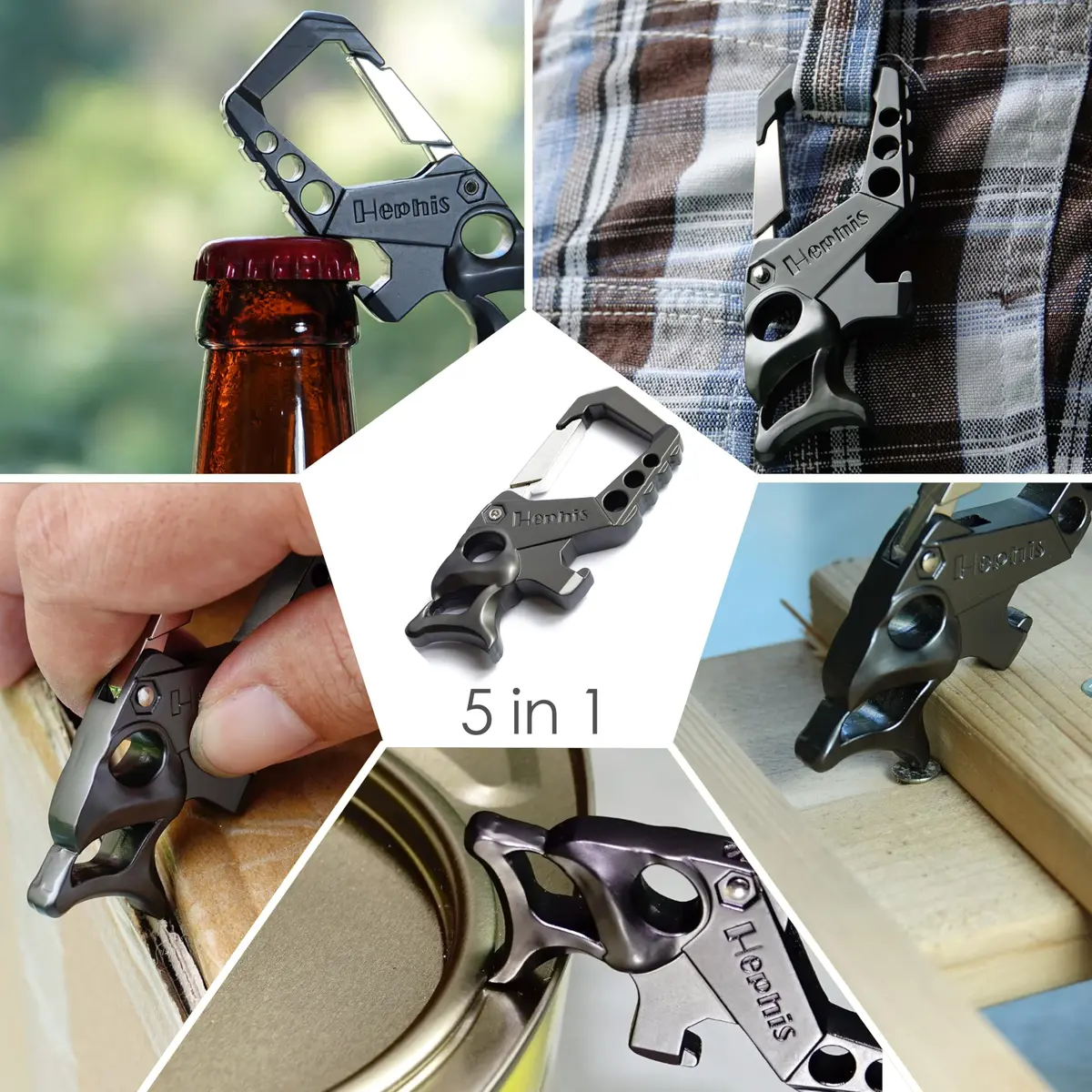 Hephis Heavy Duty Skull Metal Key Organizer,Multitool Keychain for Men | Durable Zinc Alloy, Skull Design, Multi-Function - view 3