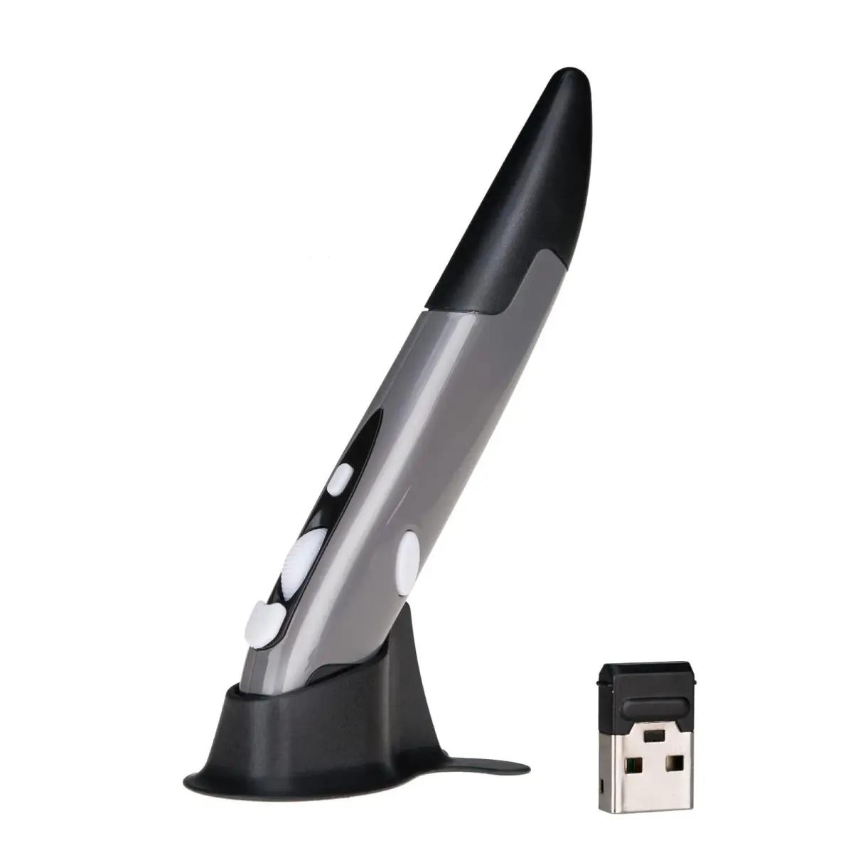 lychee Wireless Optical Pen Mouse Grey | 1600 DPI Adjustable Handwriting Mini Air Mouse for PC Laptop Mac - main product image