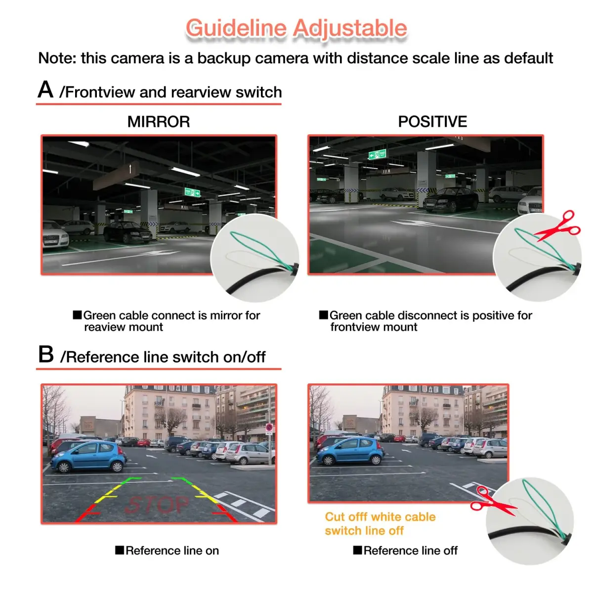 NOAUKA HD Universal Backup Camera 160° FOV Black | CMOS Sensor, 12V DC - view 4