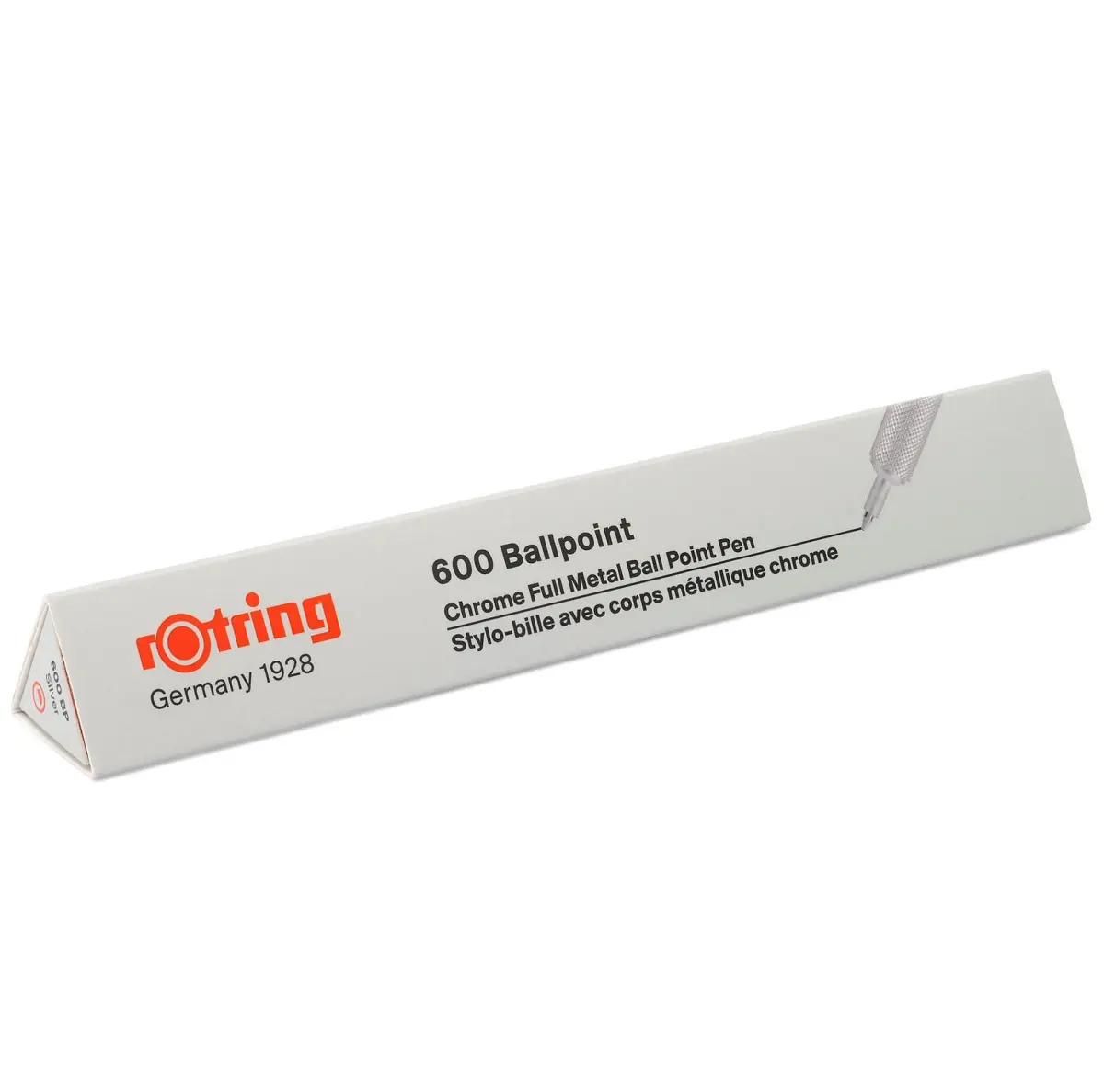 Rotring 600 Ballpoint Pen, Medium Point, Black Ink, Silver Metal Barrel, Refillable, 1 Count | Smooth Ink Flow - view 4