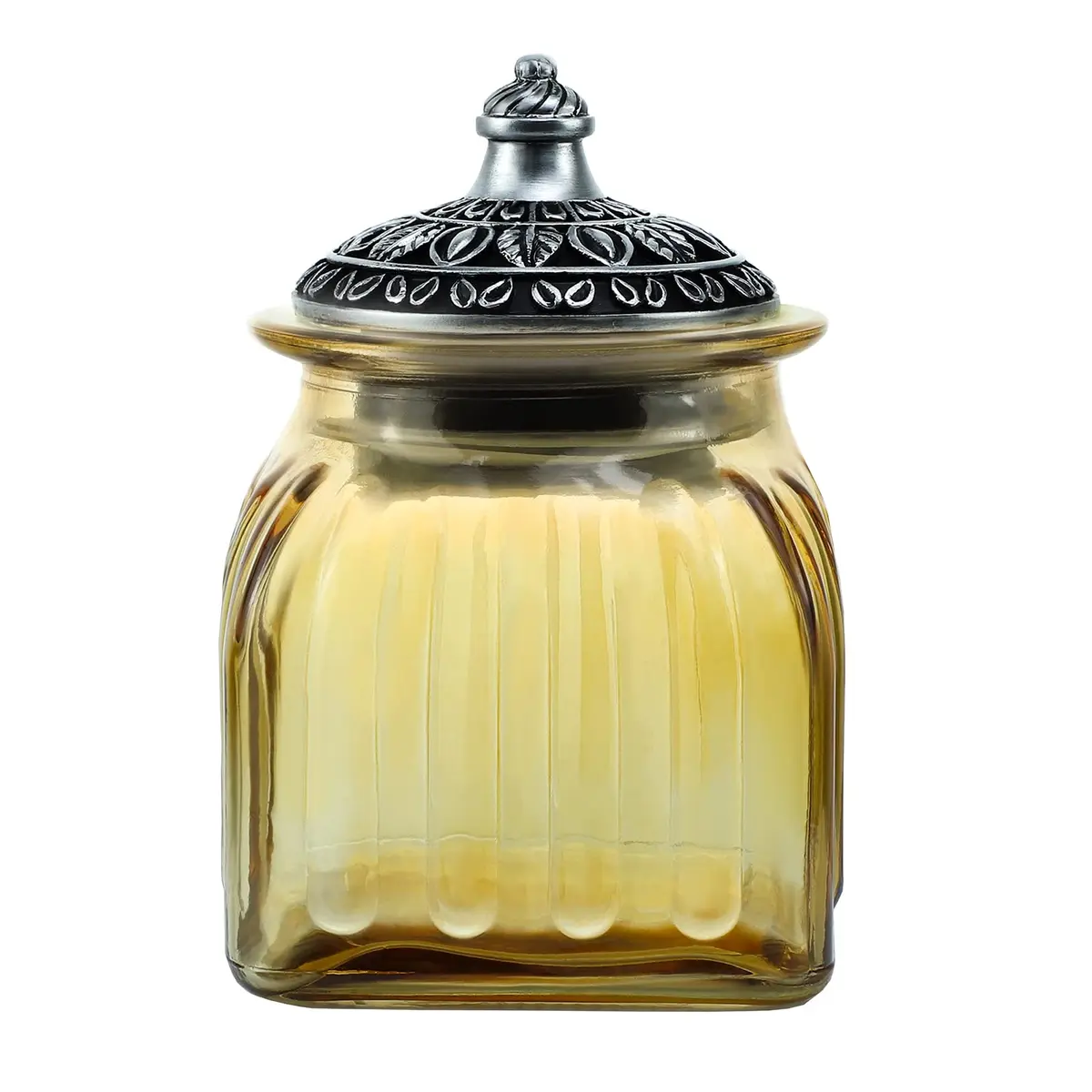 SOCOSY Vintage Crystal Glass Candy Jar with Lid 24 oz | Elegant Kitchen Storage & Wedding Gift - main product image
