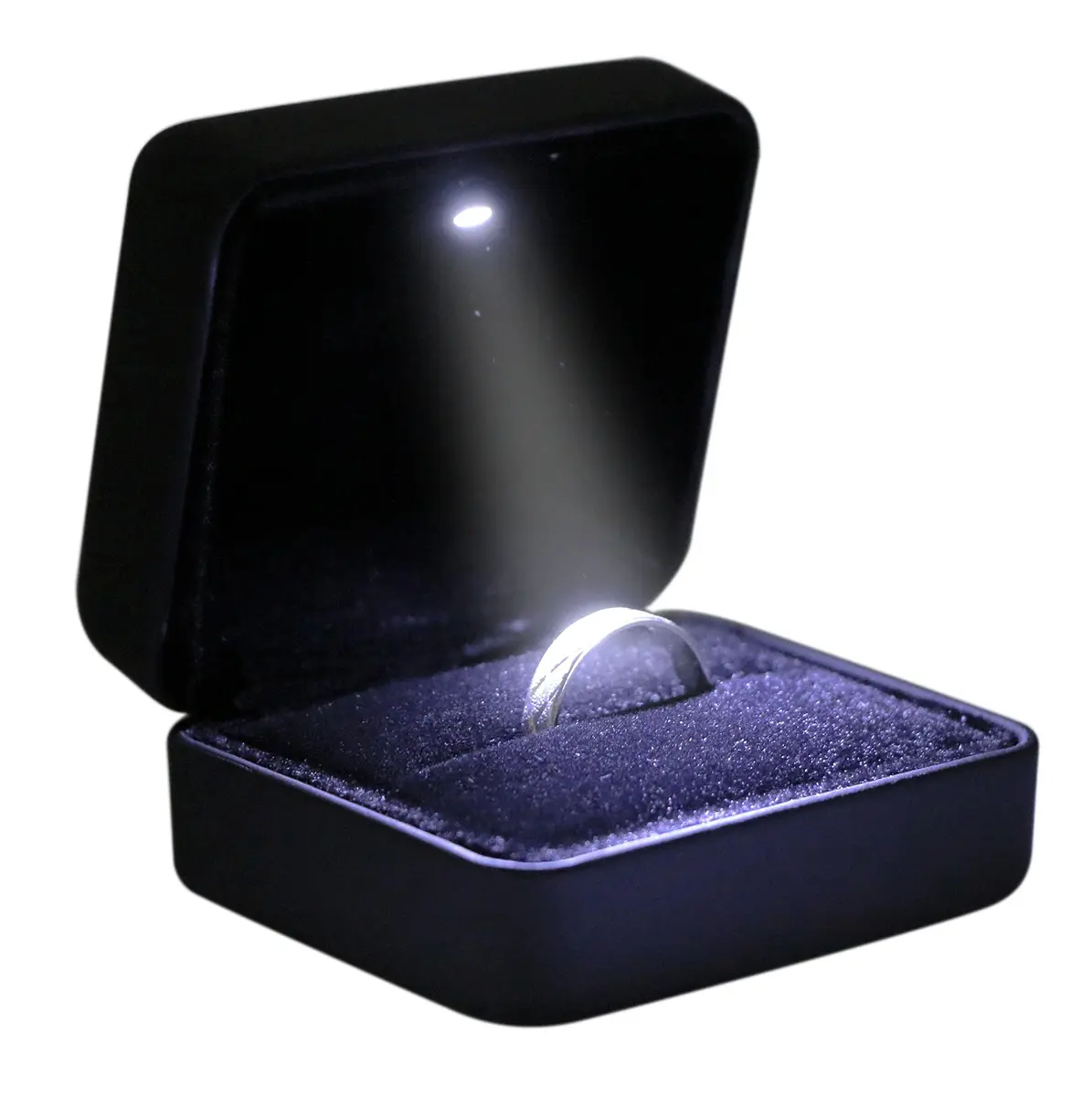 Omeet LED Mini Ring Box with Velvet Lining & Spotlight | Proposal, Engagement, Wedding - main product image
