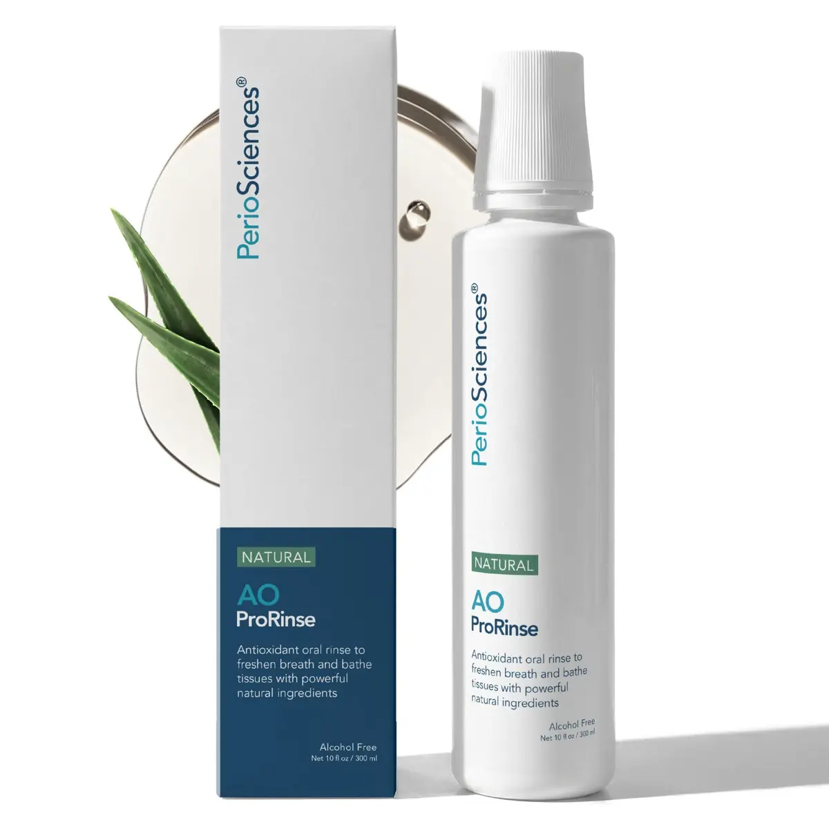 PerioSciences AO ProRinse Natural Mouthwash with Antioxidants and Amino Acids | Fluoride-Free, 10 Fl Oz - main product image