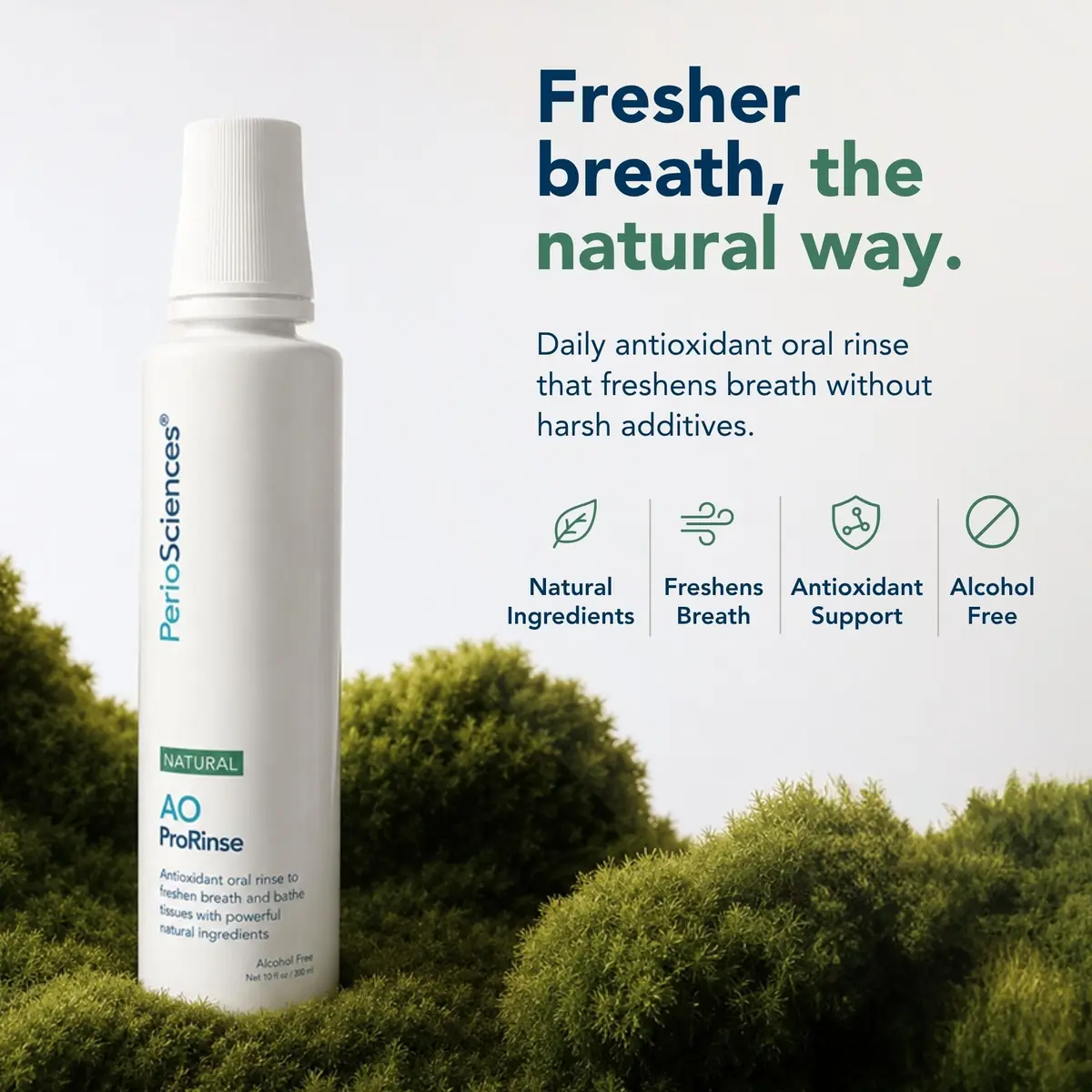 PerioSciences AO ProRinse Natural Mouthwash with Antioxidants and Amino Acids | Fluoride-Free, 10 Fl Oz - view 2