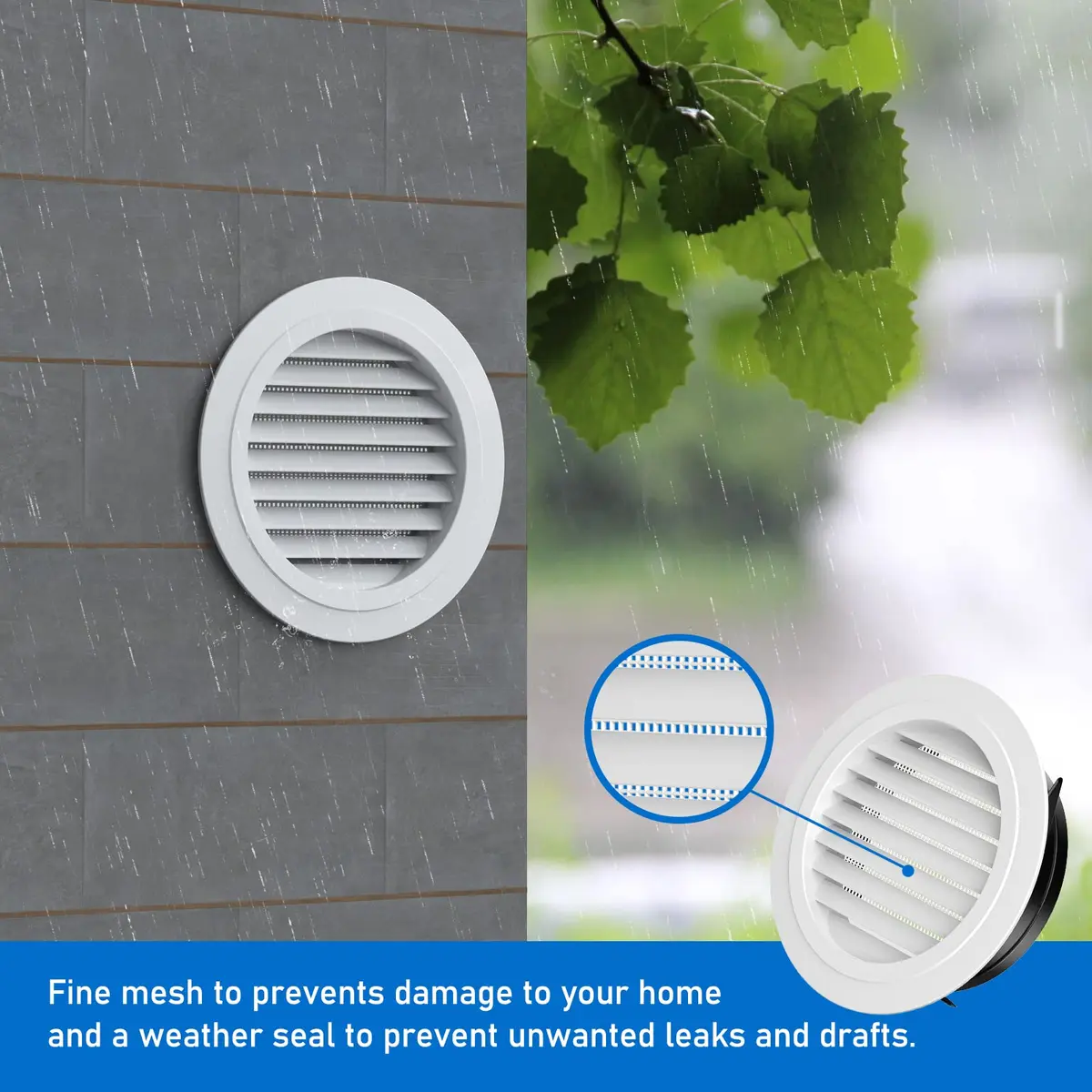 Hon&Guan 8'' Soffit Exhaust Vent, 200mm Round Wall Vent Cover for Bathroom Office Home - view 5