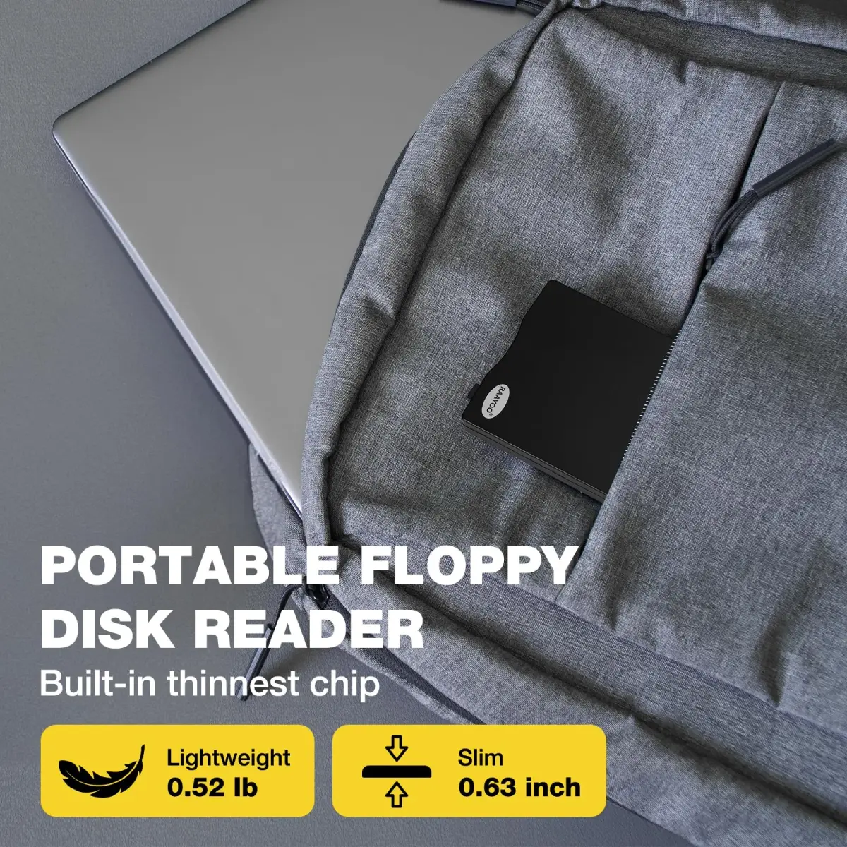 RAAYOO USB Floppy Disk Reader 3.5 inch 1.44 MB FDD External Portable Drive | Access Old Memories - view 5