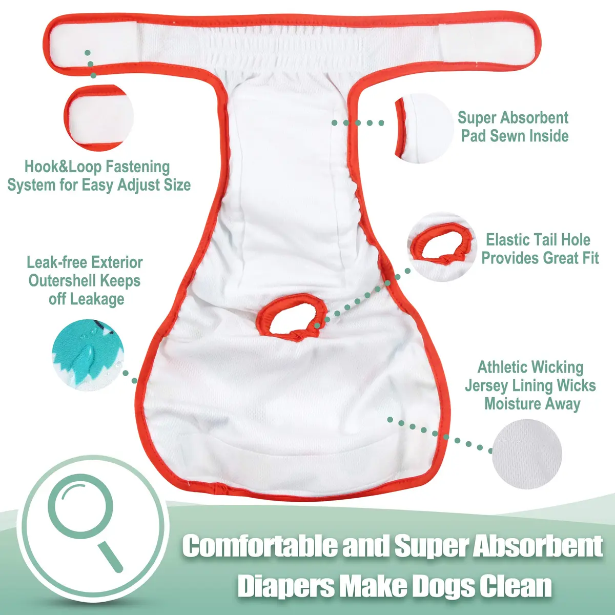 wegreeco Female Dog Diapers Medium | Reusable & Stylish Pattern for Incontinence & Heat - view 6